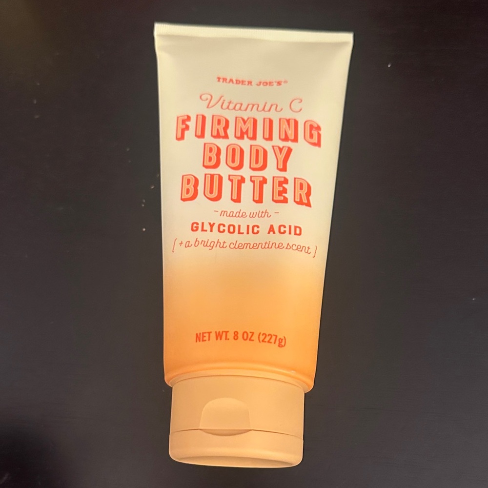 Trader Joe’s Vitamin C Firming Body Butter - with glycolic acid clementine scent